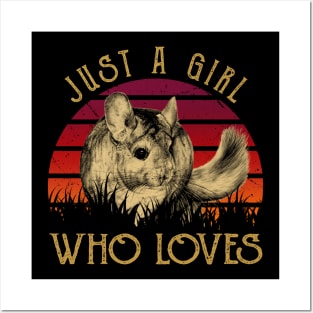 Just A Girl Who Loves Chinchilla Love, Stylish Tee for Small Pet Lovers Posters and Art